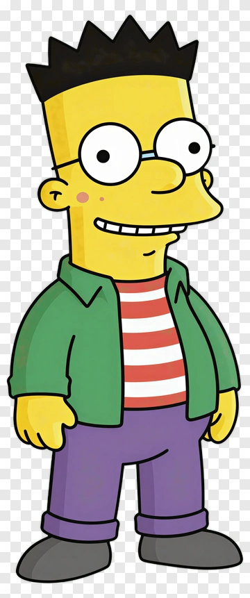 Cartoon Boy With Glasses And Striped Shirt PNG