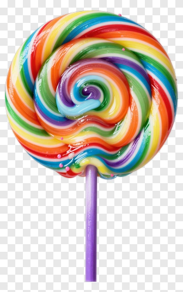 Colorful Swirl Lollipop PNG