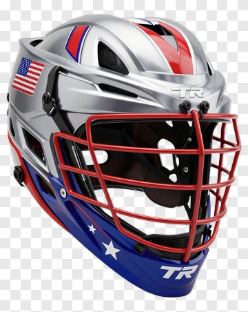 Lacrosse Helmet With American Flag Design PNG