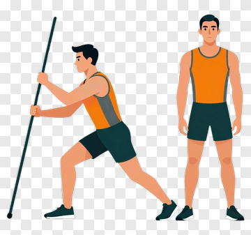 Athlete Performing Pole Vaulting Action PNG