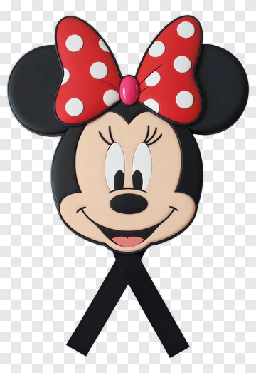 Minnie Mouse Face With Red Polka Dot Bow PNG