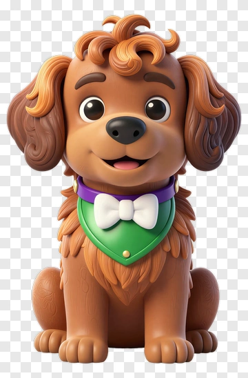 Cartoon Dog With A Bow Tie PNG