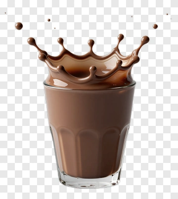 Chocolate Milk Splashing In A Glass PNG