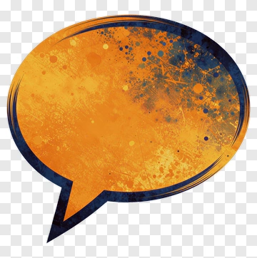 Orange Speech Bubble With Grunge Effect PNG