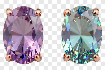 Colorful Gemstones With Rose Gold Settings PNG