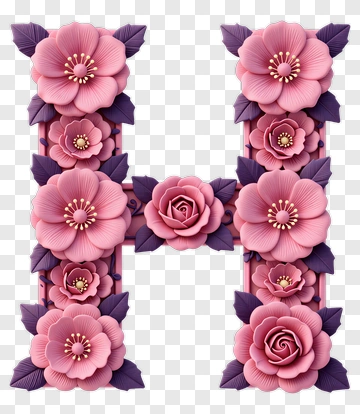 Floral Letter H PNG