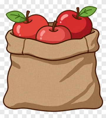 Sack Filled With Red Apples PNG
