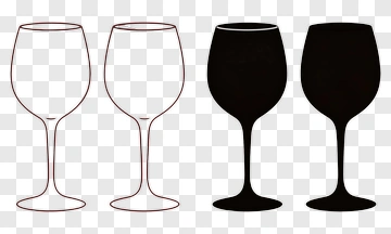 Silhouette Wine Glasses PNG