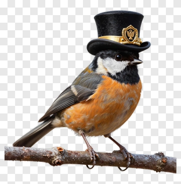 Bird Wearing A Top Hat PNG