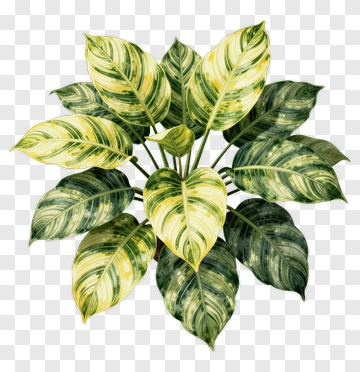 Colorful Indoor Plant With Variegated Leaves PNG