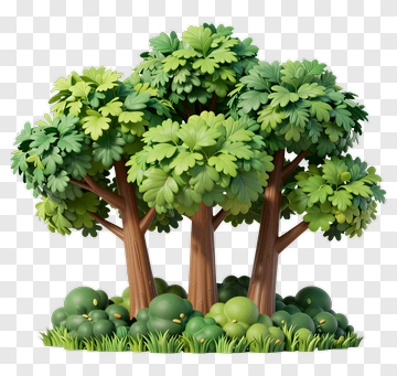 Colorful Tree Cluster PNG