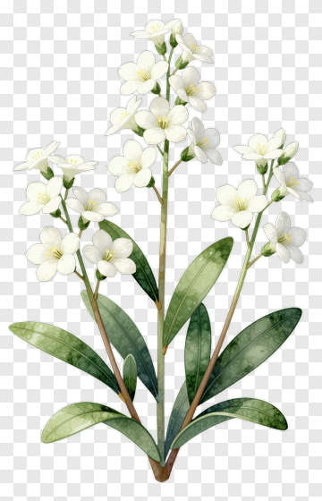 White Flowering Plant PNG
