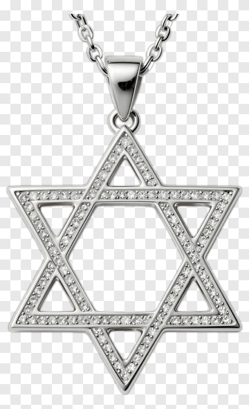 Silver Star Of David Pendant With Diamonds PNG
