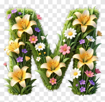 Floral Letter M PNG
