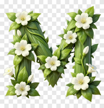 Floral Letter M PNG