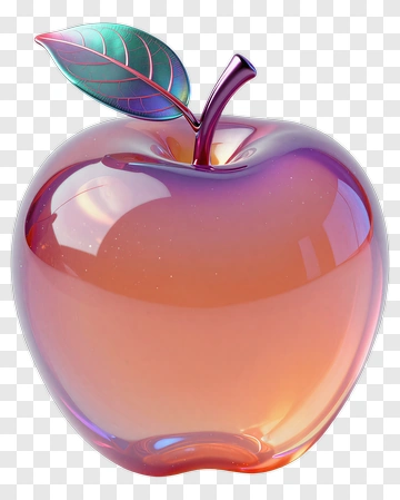 Colorful Glass Apple PNG