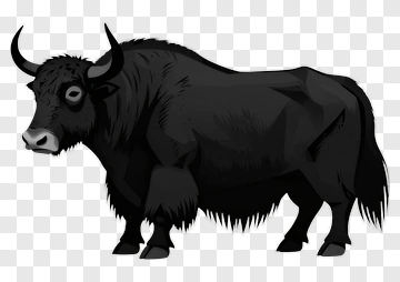 Black Yak Illustration PNG