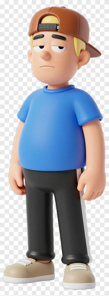 Cartoon Boy Standing With A Cap PNG