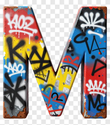 Colorful Graffiti Letter M PNG