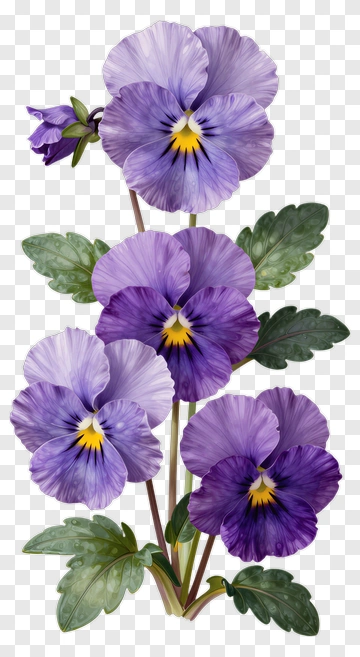 Purple Pansy Flower Bouquet PNG