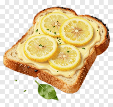 Toast With Lemon Slices PNG