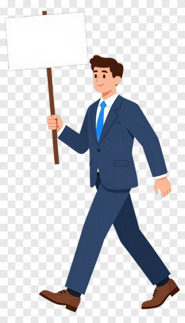 Businessman Holding A Blank Sign PNG