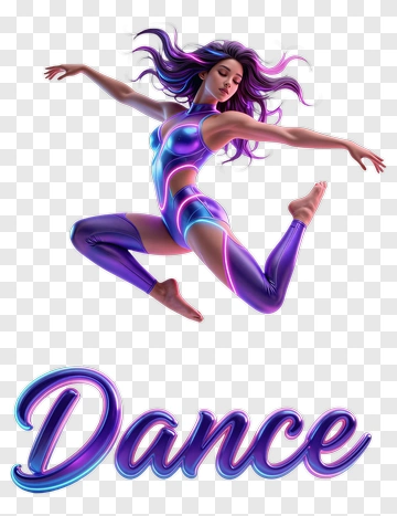 Dancer Jumping In A Colorful Outfit PNG