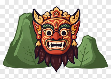 Colorful Mask With Mountain Background PNG