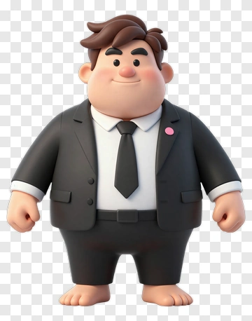3D Cartoon Businessman In Suit PNG