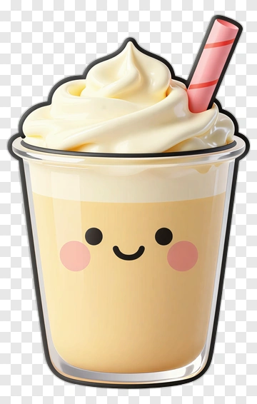 Cute Cartoon Milkshake With Straw PNG