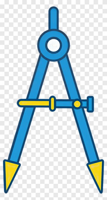 Blue Compass With Yellow Tips PNG