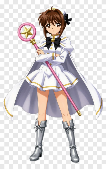 Magical Girl Holding A Staff PNG