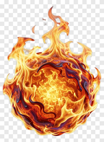 Fiery Flame Ball PNG
