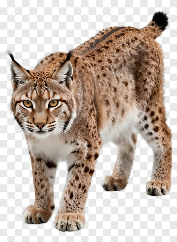 Lynx Walking In A Natural Pose PNG