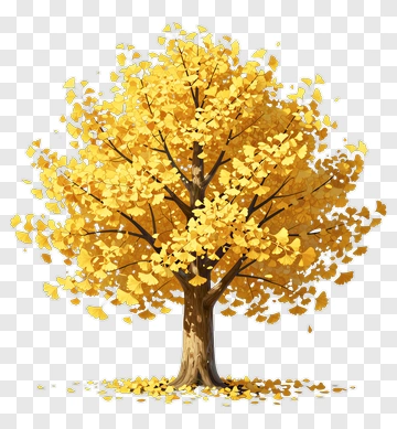 Colorful Tree With Yellow Leaves PNG