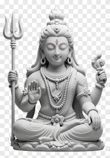 Hindu God Statue Holding Trident And Conch PNG