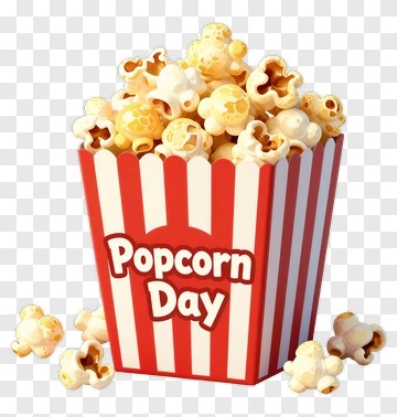 Popcorn Day Bucket Filled With Popcorn PNG