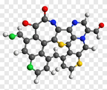 Molecular Structure With Colored Atoms PNG