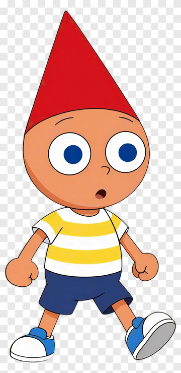 Cartoon Character With Red Hat And Striped Shirt PNG