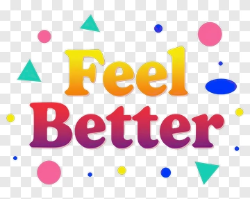 Feel Better Text With Colorful Shapes PNG