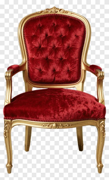 Elegant Red Velvet Armchair PNG