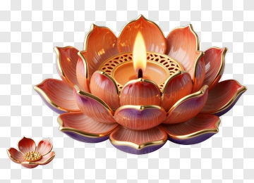 Lotus Flower Candle Holder PNG