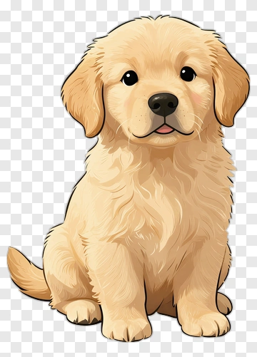 Cartoon Golden Retriever Puppy PNG