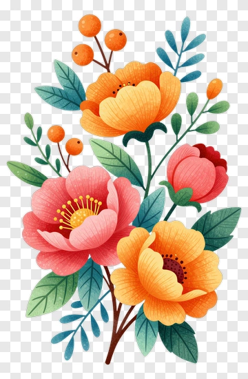 Colorful Floral Bouquet PNG
