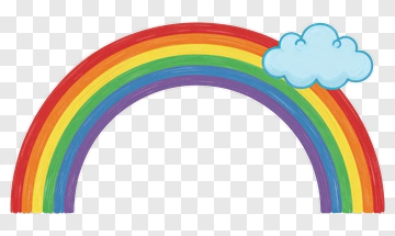 Colorful Rainbow With Cloud PNG