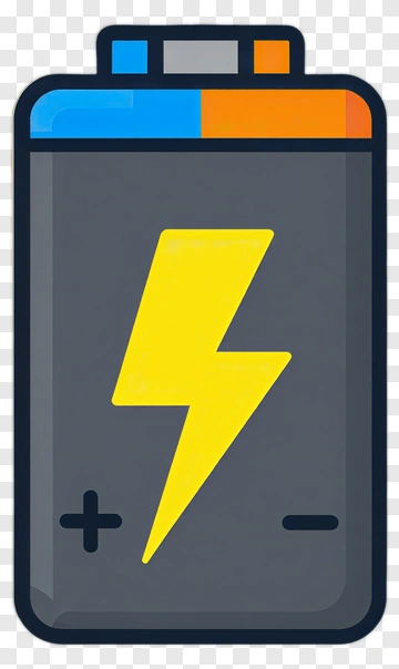 Battery Icon With Lightning Bolt PNG