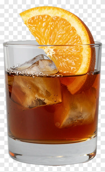 Glass Of Iced Tea With Orange Slice PNG