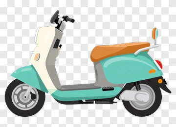 Stylish Scooter With A Brown Seat PNG