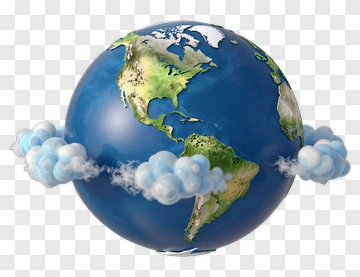 3D Earth With Clouds PNG