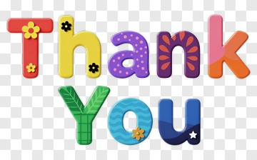 Colorful Thank You Text PNG
